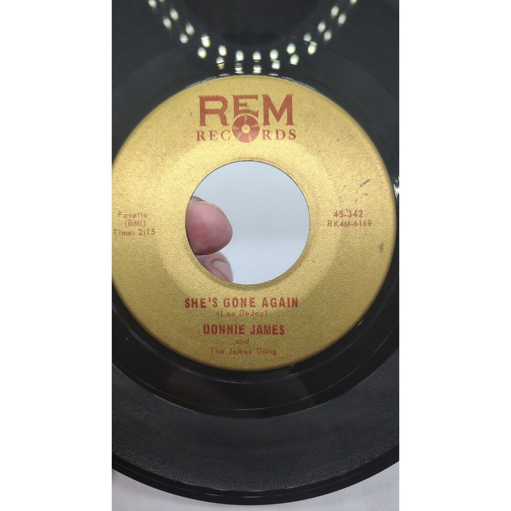 Donnie James She's Gone Again / Teresa My Rose REM Records 45 record